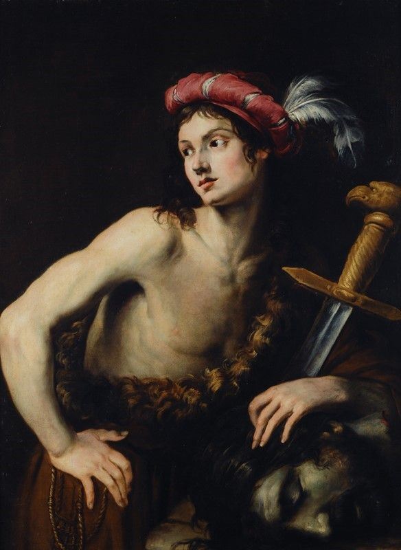 Scuola Romana, XVII sec. : Davide e Golia  - Auction Orologi, Antiquariato, Autori del XIX e XX Sec, Arte moderna e Contemporanea - I - Galleria Pananti Casa d'Aste