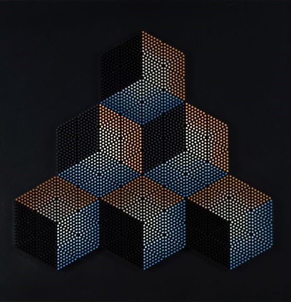 Franco Costalonga : Mocubi  (1994)  - Smalti e assemblaggio polimaterico su masonite - Asta Arte Moderna e Contemporanea - III - Galleria Pananti Casa d'Aste