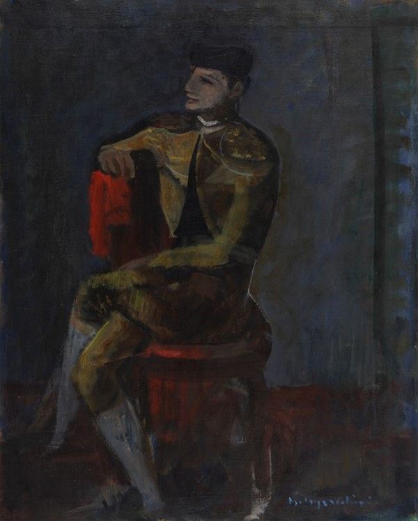 Ugo Capocchini : Torero  - Olio su tela - Asta Arte Moderna e Contemporanea - III - Galleria Pananti Casa d'Aste