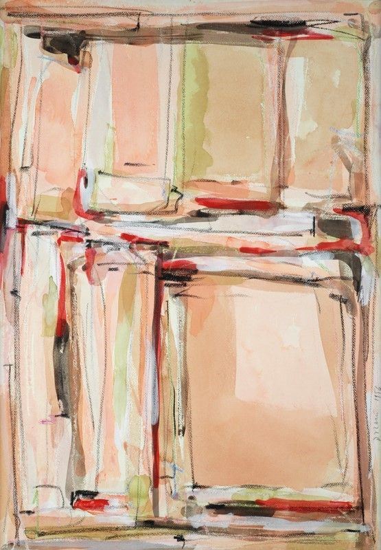 Piero Dorazio : Senza titolo  (1956)  - Tecnica mista su carta - Asta Arte Moderna e Contemporanea - III - Galleria Pananti Casa d'Aste
