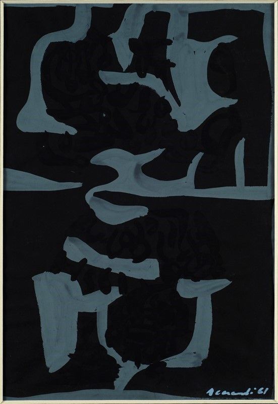 Carla Accardi : Senza titolo  (1961)  - Tempera su carta - Asta Arte Moderna e Contemporanea - III - Galleria Pananti Casa d'Aste