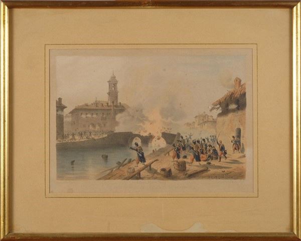 Stampa colorata                                                                                       (Italia, 1860 ca.                                  )  - Asta ARMI ANTICHE, MILITARIA, LIBRI - Galleria Pananti Casa d'Aste