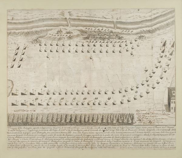 Stampa di battaglia                                                                                   (Italia, Asti, 1743                                )  - Asta ARMI ANTICHE, MILITARIA, LIBRI - Galleria Pananti Casa d'Aste