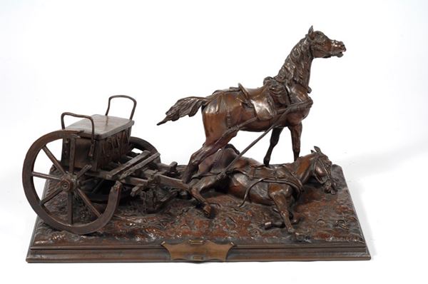 A bronze sculpture        (Francia, 1860 ca.  - France, circa 1860                               )  - Auction Armi antiche e Militaria - Galleria Pananti Casa d'Aste