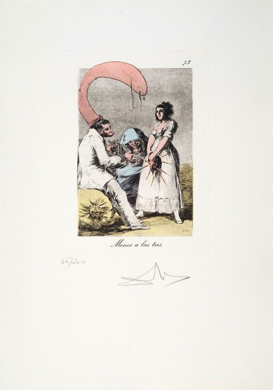 Salvador Dal&#236; : Le Caprices de Goya, Menos a las tres  - Auction GRAFICA ED EDIZIONI - Galleria Pananti Casa d'Aste