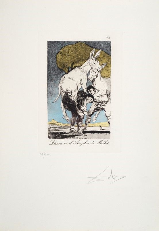 Salvador Dal&#236; - Le Caprices de Goya, Piensa en el Angelus de Millet