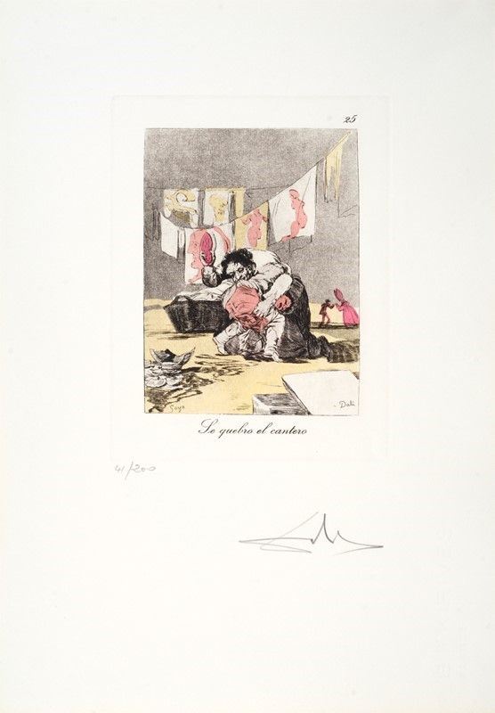 Salvador Dal&#236; : Le Caprices de Goya, Se quebro el cantero  (1977)  - Fotoincisione con incisione e puntasecca a colori su carta Rives - Asta GRAFICA ED EDIZIONI - Galleria Pananti Casa d'Aste
