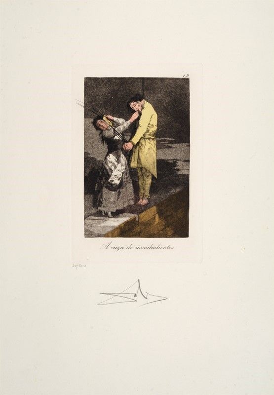 Salvador Dal&#236; : Les Caprices de Goya, A caza de mondadientes  - Auction GRAFICA ED EDIZIONI - Galleria Pananti Casa d'Aste