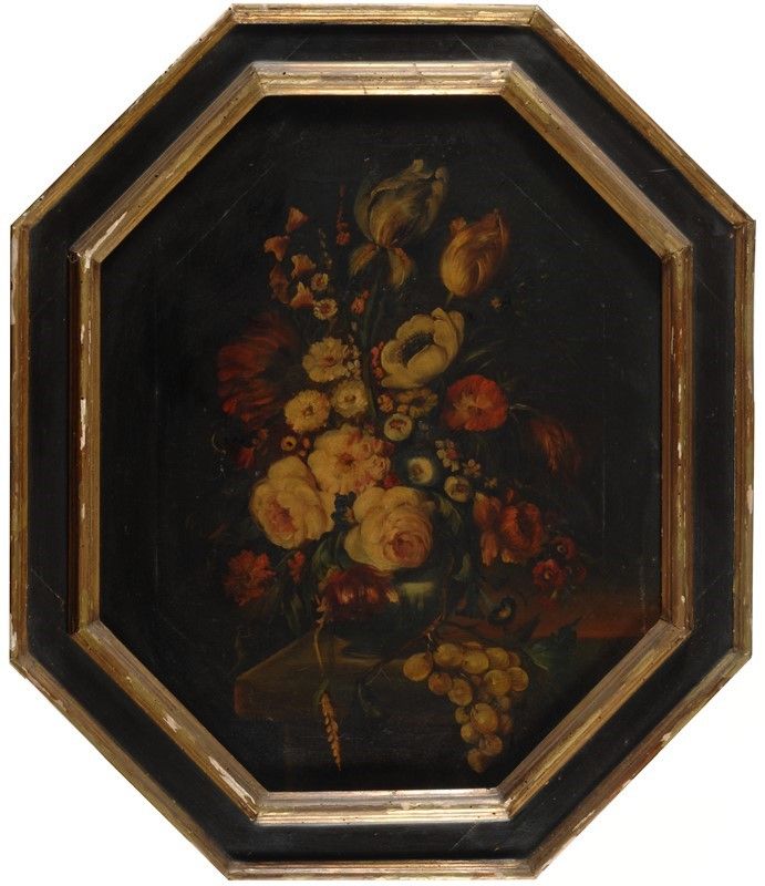 Anonimo, XIX Sec. - Coppia di Nature Morte