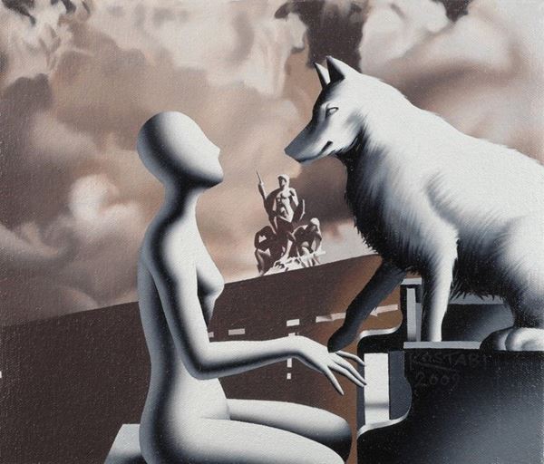 Mark Kostabi : Playing by instinct  (2009)  - Olio su tela - Asta Arte Moderna e Contemporanea - III - Galleria Pananti Casa d'Aste