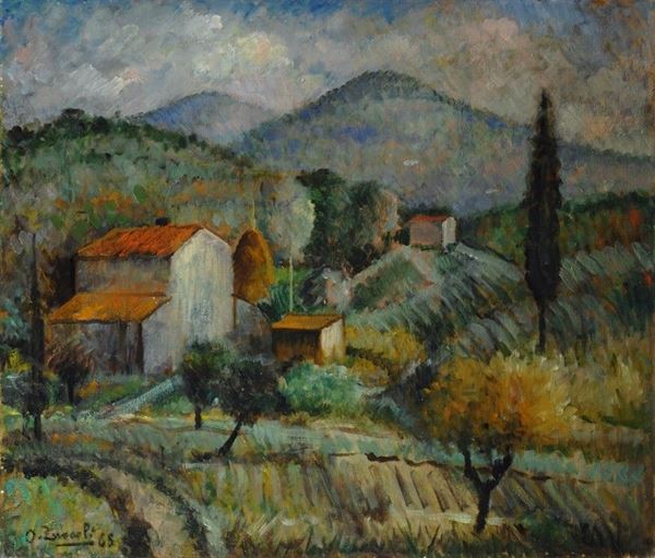 Oreste Zuccoli - Paesaggio toscano