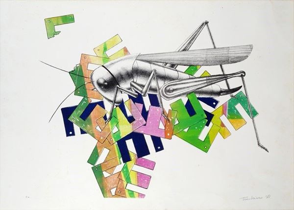 Aldo Turchiaro : Cavalletta  (1971)  - Litografia - Asta GRAFICA ED EDIZIONI - Galleria Pananti Casa d'Aste