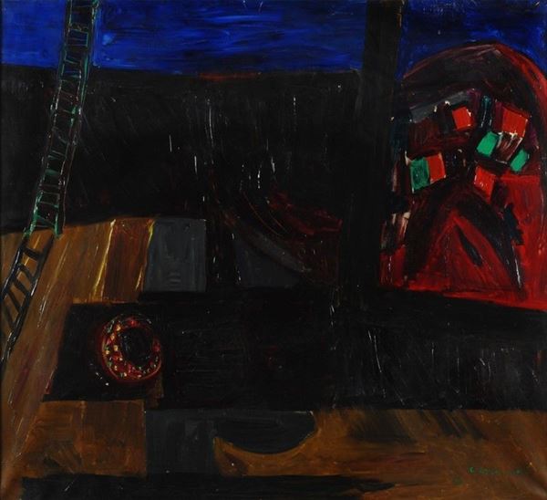 Bruno Cassinari : Melagrana   (1970)  - Olio su tela - Asta Arte Moderna e Contemporanea - III - Galleria Pananti Casa d'Aste