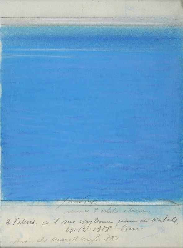 Piero Guccione : Studio di mare  (1978)  - Tempera e pastelli su carta - Asta Arte Moderna e Contemporanea - III - Galleria Pananti Casa d'Aste