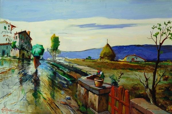 Aldo Affortunati : Ultime gocce dopo il temporale   - Auction AUTORI DEL XIX E XX SEC - Galleria Pananti Casa d'Aste