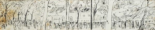 Piero Bernardini : Le Cascine  - Inchiostro su carta - Asta Dipinti antichi, Arredi, Arte Orientale e Autori del XIX e XX sec - Galleria Pananti Casa d'Aste