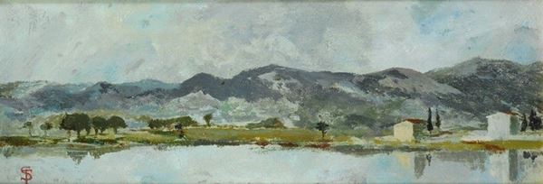 Telemaco Signorini - Paesaggio lacustre 