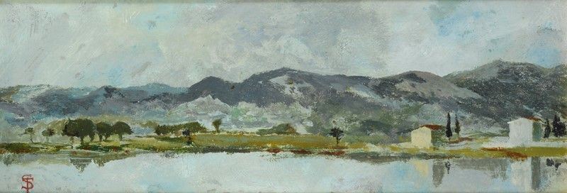 Telemaco Signorini - Paesaggio Lacustre
