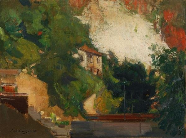 Pietro Annigoni : Paesaggio a Corvara  - Auction Arte Moderna e Contemporanea - III - Galleria Pananti Casa d'Aste