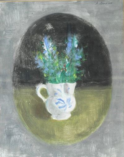 Caraffa con Fiori in Ovale