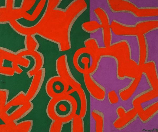 Carla Accardi : Arancio verde viola  (1992)  - Acrilico su tela - Asta Arte Moderna e Contemporanea - III - Galleria Pananti Casa d'Aste