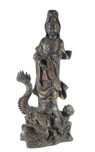 Divinità Poggiante su Dragone, Testuggine e Piante Acquatiche