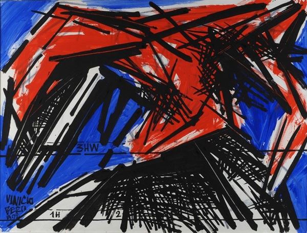 Vinicio Berti : Contrasto antagonista  (1972)  - Acrilico su tela - Asta Arte Moderna e Contemporanea - III - Galleria Pananti Casa d'Aste