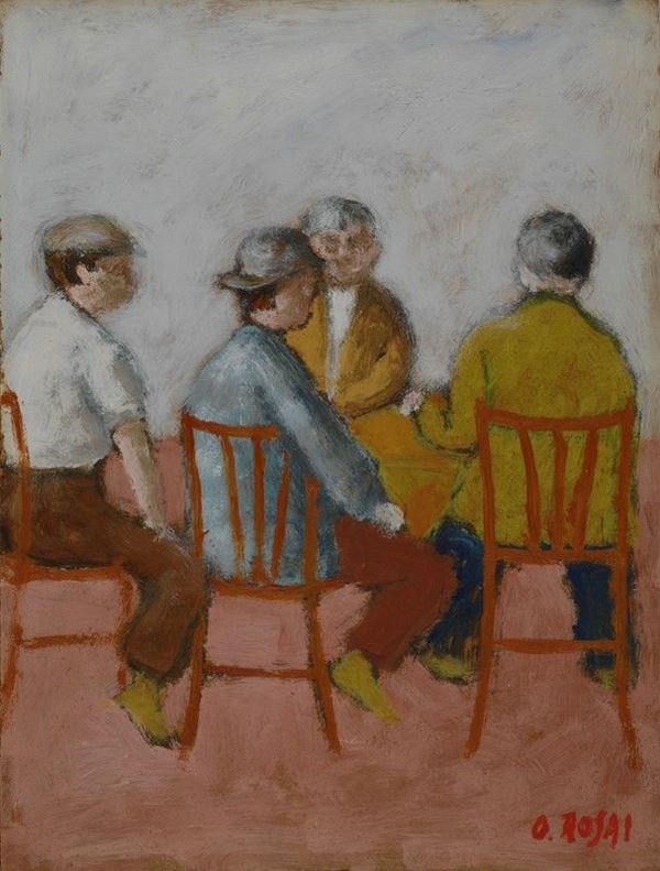 Ottone Rosai - Uomini a tavola