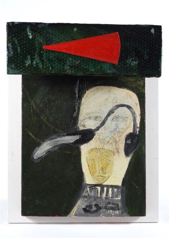Mimmo Paladino : Senza titolo  (1990)  - Olio, matita, cartone e legno su tela - Asta Arte Moderna e Contemporanea - III - Galleria Pananti Casa d'Aste