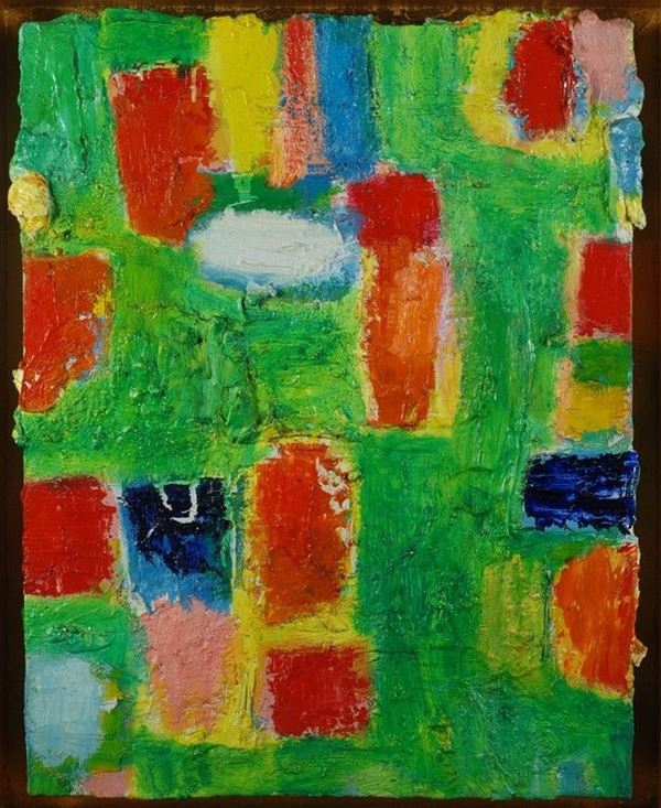Nicola De Maria : Testa - dipinto amoroso  (1996)  - Olio su tela - Asta Arte Moderna e Contemporanea - III - Galleria Pananti Casa d'Aste