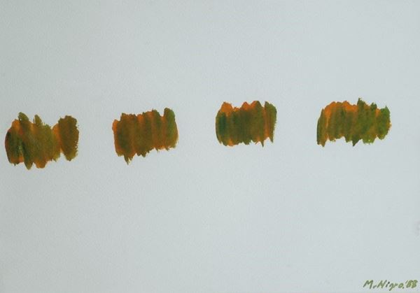Mario Nigro : Senza titolo  (1988)  - Tempera su carta - Asta Arte Moderna e Contemporanea - III - Galleria Pananti Casa d'Aste