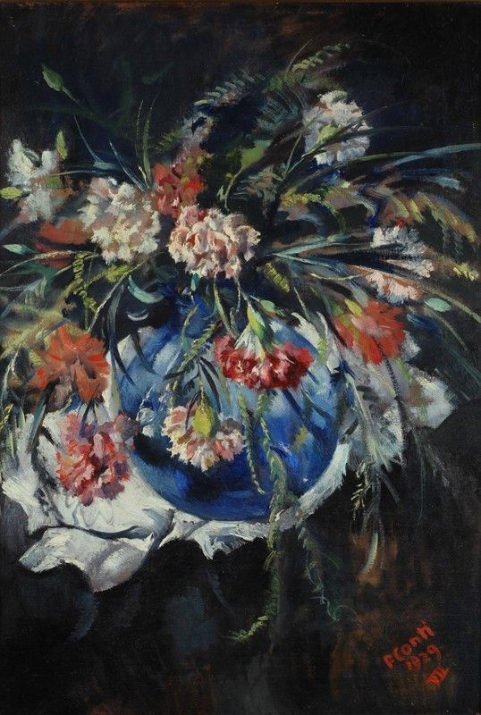 Primo Conti : Fiori  (1929)  - Olio su tela - Asta Arte Moderna e Contemporanea - III - Galleria Pananti Casa d'Aste