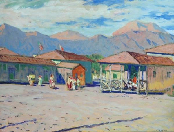 Galileo Chini : Paesaggio al lido   - Auction AUTORI DEL XIX E XX SEC - II - Galleria Pananti Casa d'Aste