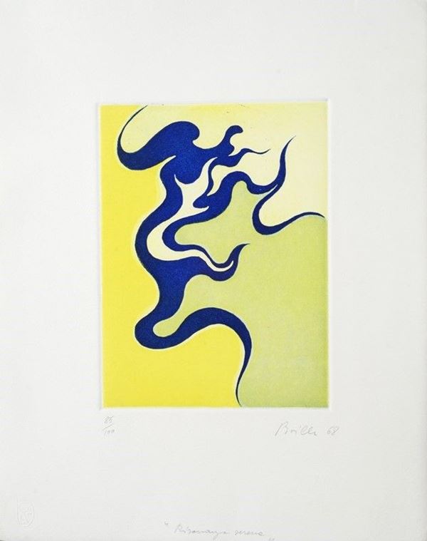 Luigi Boille : Risonanza serena  (1968)  - Acquaforte acquatinta a colori - Asta GRAFICA, MULTIPLI ED EDIZIONI - Galleria Pananti Casa d'Aste