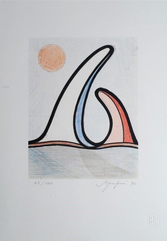 Amintore Fanfani : Senza titolo  (1990)  - Litografia - Asta GRAFICA ED EDIZIONI - Galleria Pananti Casa d'Aste