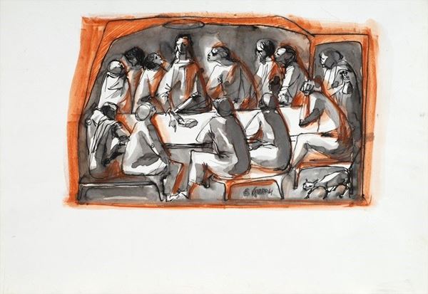 Anonimo, XX sec. : Ultima cena    - Auction GRAFICA ED EDIZIONI - Galleria Pananti Casa d'Aste