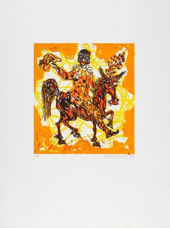 Anonimo, XX sec. : Arlecchino   (1971)  - Xilografia - Asta GRAFICA, MULTIPLI ED EDIZIONI - Galleria Pananti Casa d'Aste