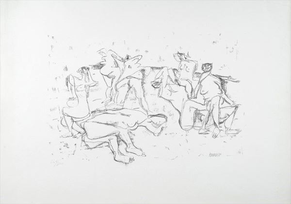 Fausto Pirandello : Figure  - Litografia - Asta GRAFICA ED EDIZIONI - Galleria Pananti Casa d'Aste