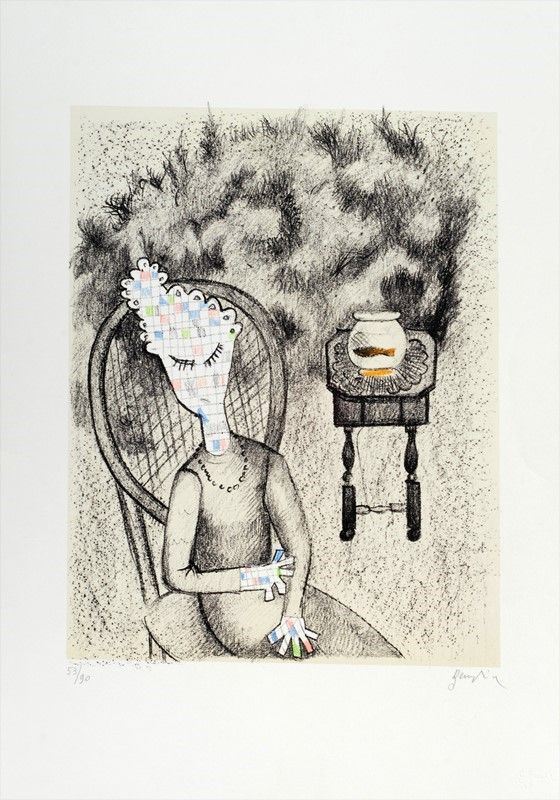 Enrico Benaglia : Senza titolo  - Litografia - Asta GRAFICA, MULTIPLI ED EDIZIONI - Galleria Pananti Casa d'Aste