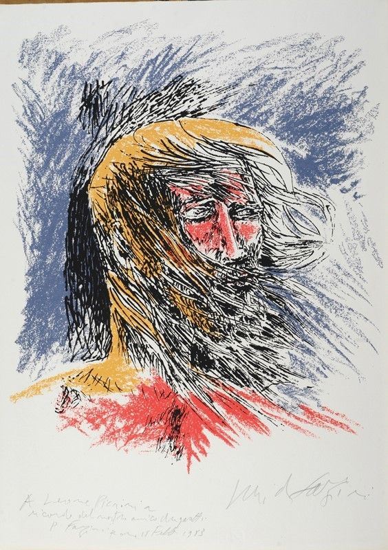 Pericle Fazzini : Volto  - Litografia - Asta GRAFICA, MULTIPLI ED EDIZIONI - Galleria Pananti Casa d'Aste