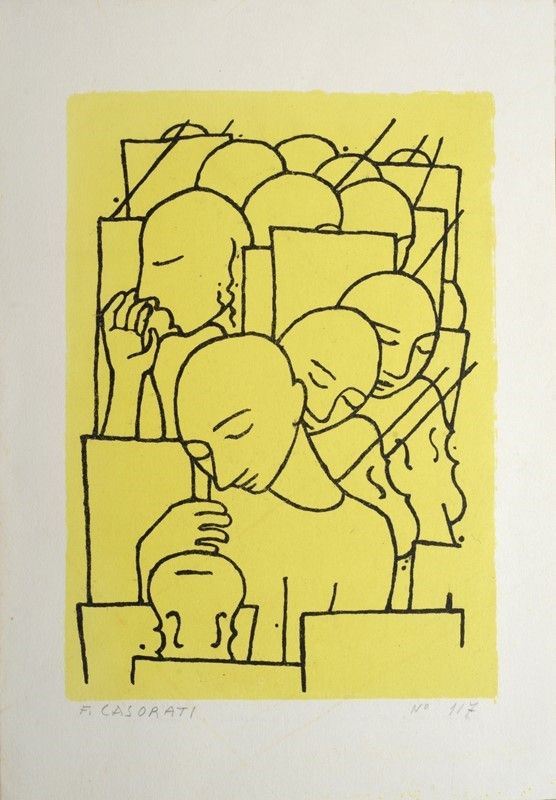 Felice Casorati : Violinisti  - Litografia - Asta GRAFICA, MULTIPLI ED EDIZIONI - Galleria Pananti Casa d'Aste