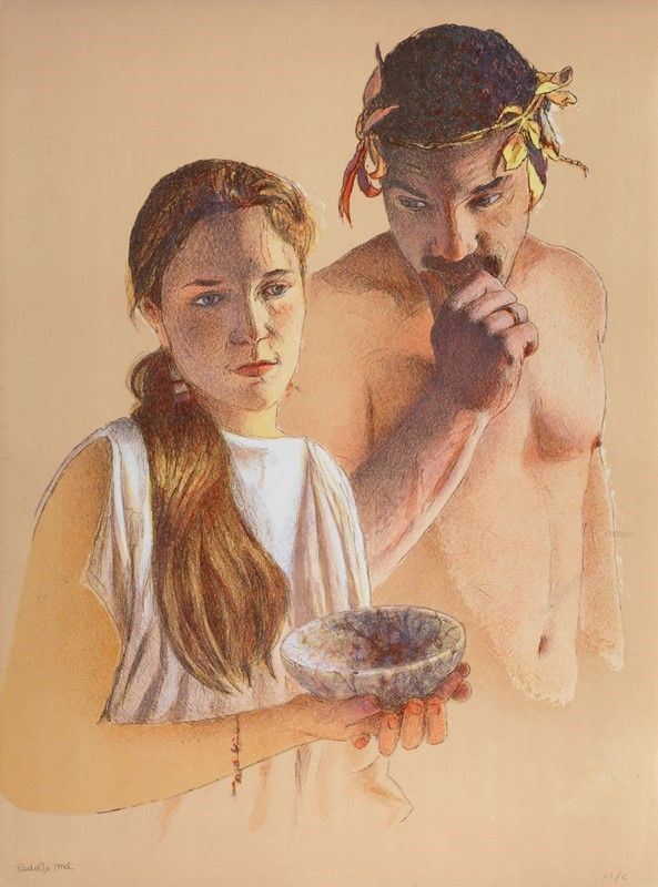 Rodolfo Meli : Otello e Desdemona  - Litografia - Asta GRAFICA ED EDIZIONI - Galleria Pananti Casa d'Aste