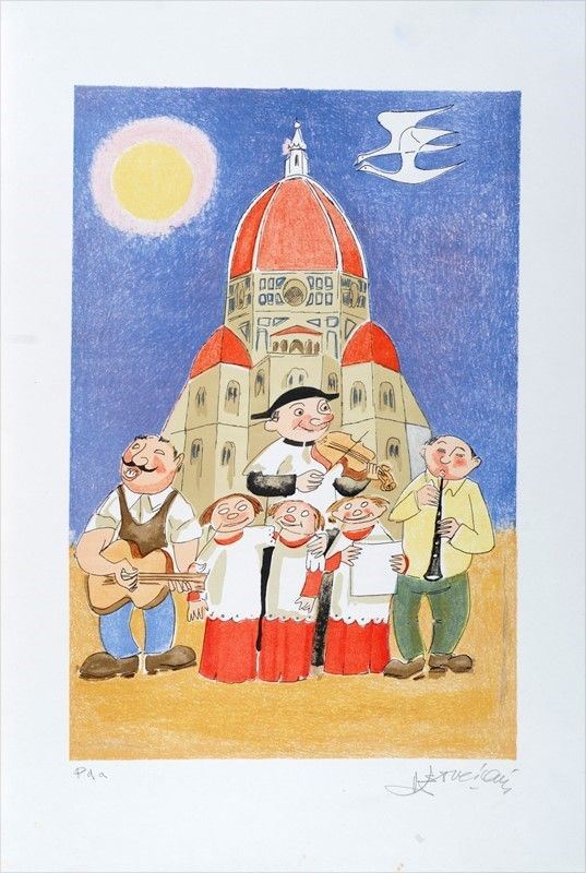 Adorno Bonciani : Cattedrale di Santa Maria del Fiore  - Auction GRAFICA ED EDIZIONI - Galleria Pananti Casa d'Aste