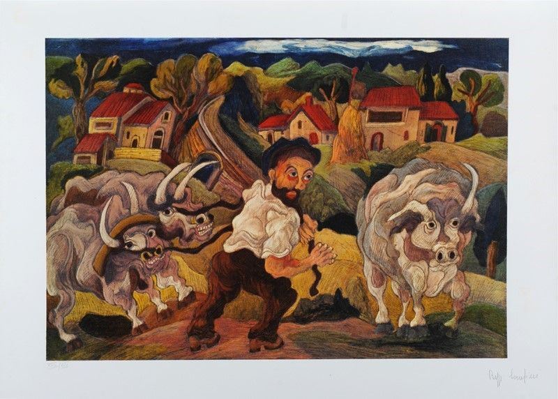 Giuseppe Serafini - Contadino e Buoi