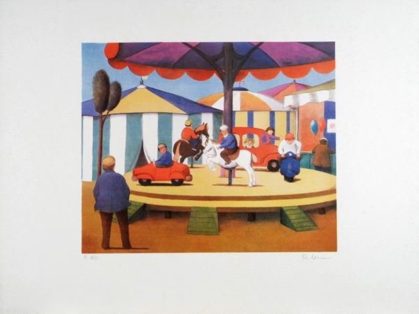 Roberto Masi : Giostra  - Litografia - Asta GRAFICA ED EDIZIONI - Galleria Pananti Casa d'Aste