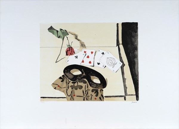 Biason : Natura morta con maschera  - Auction GRAFICA ED EDIZIONI - Galleria Pananti Casa d'Aste