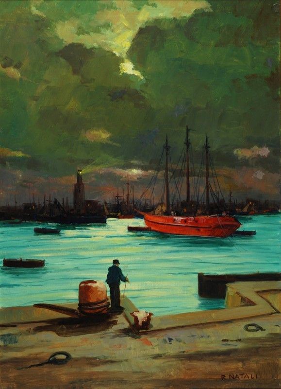 Renato Natali : Porto  - Auction AUTORI DEL XIX E XX SEC - II - Galleria Pananti Casa d'Aste