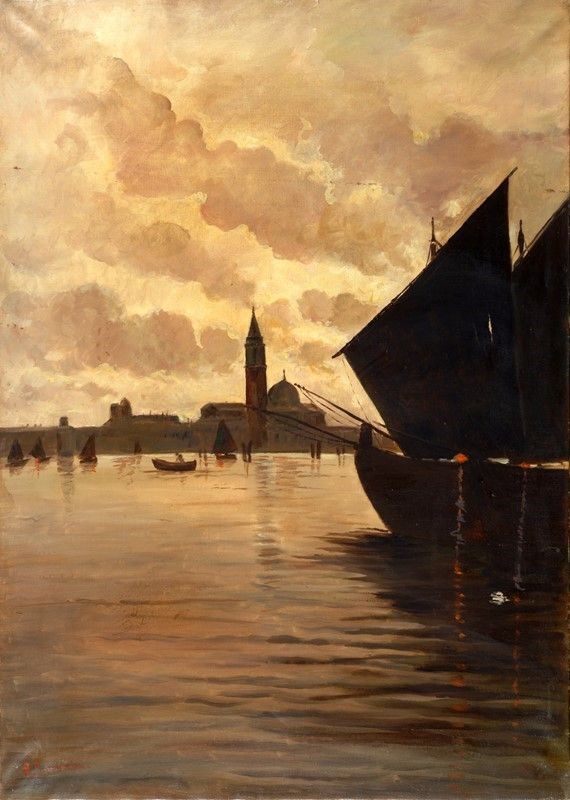Alberto Prosdocimi : Venezia, barche in laguna  - Auction AUTORI DEL XIX E XX SEC - II - Galleria Pananti Casa d'Aste