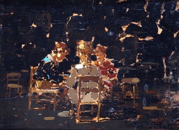 Paride Pozzato : Fanciulli al tavolo da gioco  - Auction AUTORI DEL XIX E XX SEC - II - Galleria Pananti Casa d'Aste