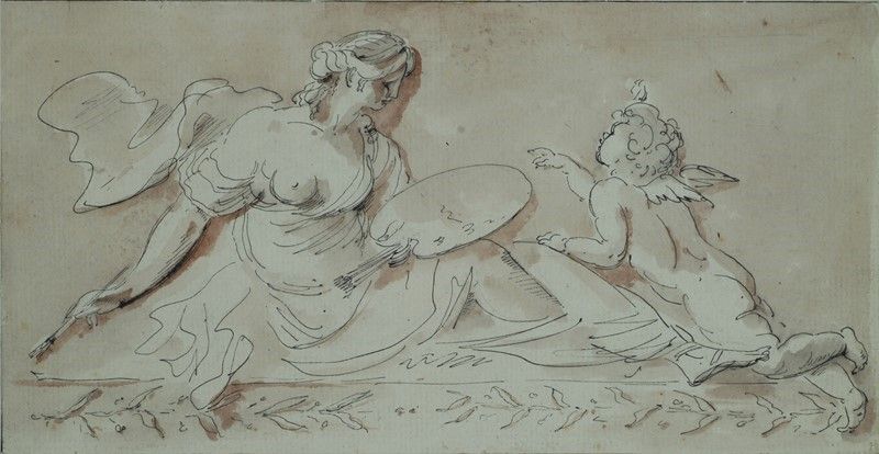 Anonimo, XIX Sec. - Coppia di Disegni